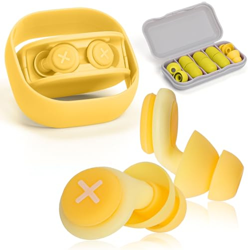 Z-Yellow Noise Cancelling Ear Plugs for Sleeping, Swimming, Studying, Working, Concerts - 3-Layer Noise Reduction