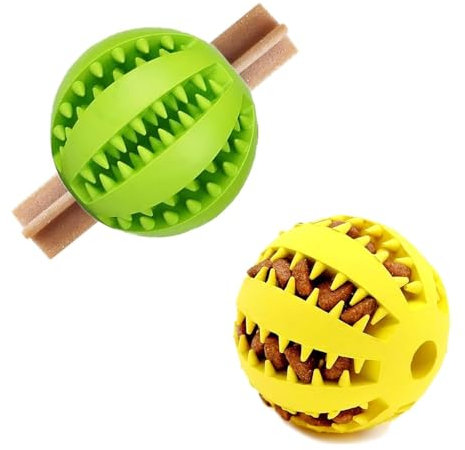 Zividodo Hundespielzeug Ball 2 Stück Hundebälle - Hundespielzeug Intelligenz Ball - Naturkautschuk Welpenspielzeug Hundeball für Kleine Mittelgroße Große Hunde Zahnreinigung (2 Stück Große)