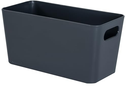 #11 6x Ordnungsbox 10cm hoch ANTHRAZIT 20x10x10cm 1,4L Kunststoff Bad Korb