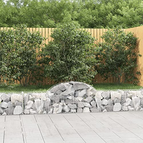 ShGaxin Cesti Gabbioni ad Arco 2 pz 200x30x40/60 cm Ferro Zincato,Gabbioni,Cesti Gabbioni ad Arco,Gabbioni da Giardino,Gabbioni Metallici per Pietre-3146047