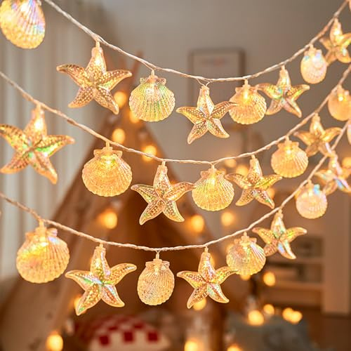 YeahBoom Lichterkette Meerestiere,1.5M 10LED Lichterketten Kinderzimmer Meerestiere,Lichterketten Lnnen,Lichterkette Fenster Innen,Aussenlichterkette Batterie,Outdoor Christmas Decorations