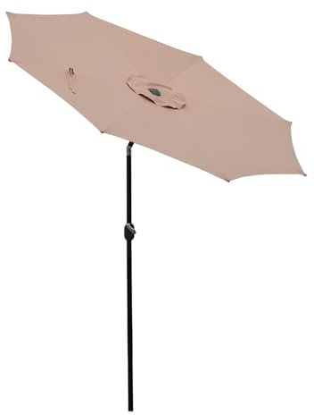 WATAOW Parasol Plat D'extérieur De 2,5 M | Inclinable Et Manivelle | Rotation À 360° | Convient pour Piscine, Jardin, Marché, Balcon, Plage, Commerce,Terrasse(Khaki)
