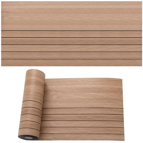 Panneaux muraux 3D autocollants - 40 cm x 300 cm - Aspect bois - Revêtement mural autocollant - Pour décoration murale intérieure - Panneaux acoustiques 3D - Imperméables - 1,2 m² (marron clair avec 1