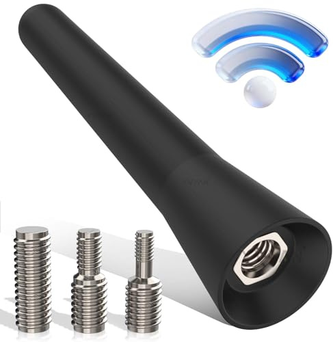 Yvyan Autoantenne 6.5CM, Autoradio Dachantenne,Auto Antenne, FM DAB Dachantenne Auto, Autoantenne Kurz Universal, Mit 3 Schrauben (M4, M5, M6), für den FM/AM Radioempfang