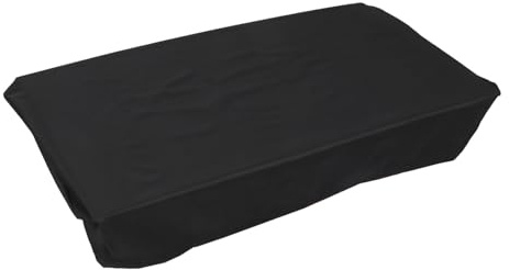 SWOOMEY Klaviertastatur Abdeckung für Elektronische Klaviere mit Verstellbarem Kordelzug Elastischem Saum und Vierwegstretch aus Schwarzem Verbundstoff zum Schutz vor Staub und Schmutz