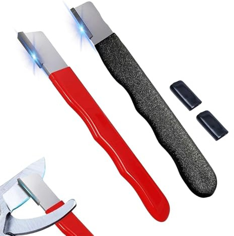 Outdoor Portable Dual-Purpose Whetstone, Garden Tool Sharpener, Immediatelk Multipurpose Garden Tool Blades Sharpeners for Knife, Portable Blade Sharpener (Black+Red, 2 pcs)