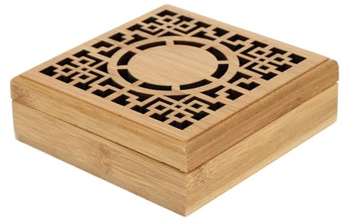 BESPORTBLE Wooden Incense Box Carved Incense Burner Fragrance Box for Home Decoration Burner Design Suitable for Living Use