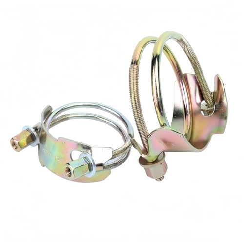 Rummyluck 71-78mm Double Wire Hose Clamps Clips Zinc-Plated Heavy Duty Plumbing Pipe Tube Fastener 2 pcs