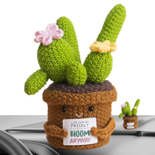 Generico Planta De Ganchillo | Decoración del Hogar Muñeca Relajante,Decoración del Hogar en Forma de Cactus para Adultos Niños Coleccionistas