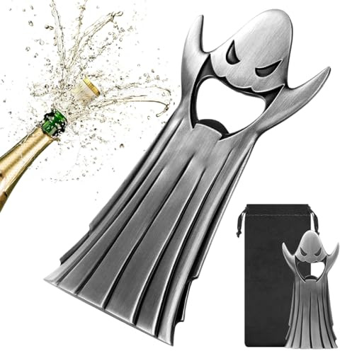 Décapsuleur Fantôme, Unique Bière Décapsuleur, avec Sac Cadeau, Cadeaux de Carnaval, Halloween, Noël, Cadeau pour Hommes, Femmes, Papa, Petit Ami, Amateurs de Bière, Accessoires de Bière, Argent Foncé