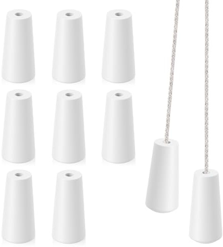 guduling 8pcs Blind Cord End, Blind Pull Cord Ends, Wood Cords Knobs, Small Pendants Drops for Bathroom Light Pull Cords Handle Shades Decoration(White)