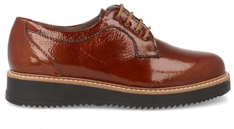 PITILLOS - Blucher de Piel Charol con Cordones 10761 para: Mujer Color: Cuero Talla: 36