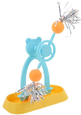 HOODANCOS Interactif pour Chat D’Intérieur Moulin à Vent en Plastique Baguette à Picots et Balle de Course D’Éveil ’Enrichissement pour Chatons et Chats Adultes Accessoire Ludique
