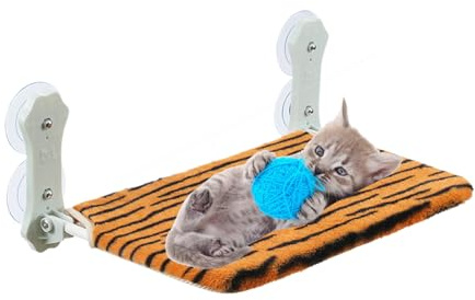 Hámaca para Gatos En Ventana - Asiento Resistente Plegable Sin Cuerda,con Marco Metálico y Fuerte de Ventana | para Mascotas de Todos los Tamaños, para Dormir