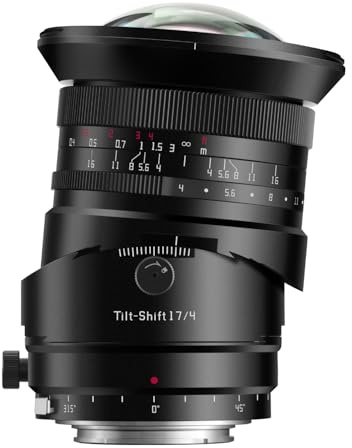 TTArtisan Tilt-Shift 17 mm F4 objectif pour appareils photo EOS RF, objectif ultra grand-angle avec mise au point manuelle, ± 8 mm de décalage, 10 lamelles de diaphragme, idéal pour la photographie