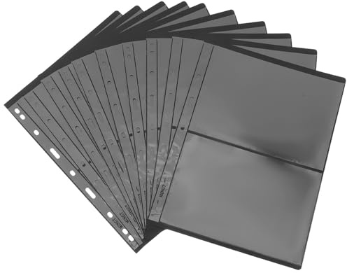 Housoutil Briefmarkenalbum mit 10 Doppelseitigen PVC Seiten Schwarz