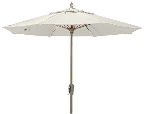 FiberBuilt Umbrellas 9MCRCB-8605 Market Umbrella, 9' Marine Grade Canopy, Natural White