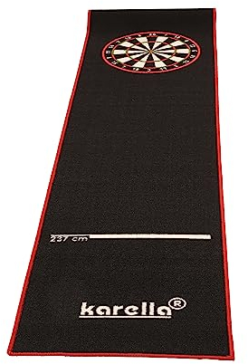 Dartmatte Karella Premium, hochwertiger Dartteppich aus Velour, Turnierausführung, perfekter Schutz für Boden & Dartpfeile, Rutschfeste Unterseite mit Gummibeschichtung, 290x60 cm mit Abwurfmarkierung