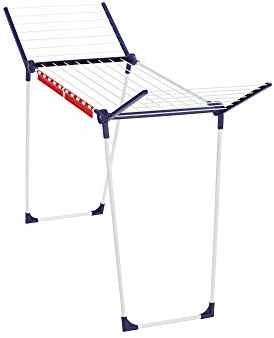 Leifheit Séchoir à linge Pegasus 160 Solid Slim, étendoir à linge pliable pour extérieur et intérieur, séchoir sur pied 16 m solide et robuste
