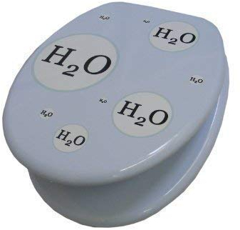 Hayrets Toilettendeckel aus Holz, WC-Sitz mit H2O Motiv und leichter Reinigung, Klodeckel passend für handelsüblichen WC-Becken, Belastung der Klobrille 150kg