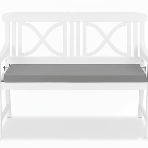 TexDeko® Bankauflage 120x42cm Sitzkissen 6cm dick Outdoor wasserabweisend Sitzpolster Bezug waschbar, robust & komfortabel (Grau)