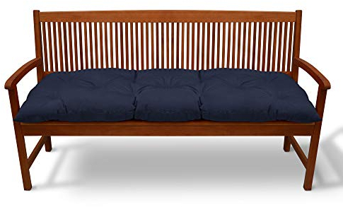 Beautissu Cojines para Bancos Flair BK 100x50x10 cm Cómodo Acolchado Banco de jardín/Columpio Hollywood Gris