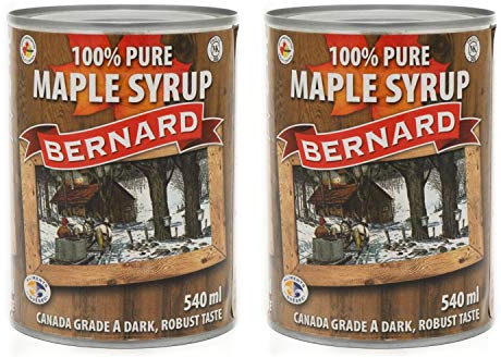 Jarabe de arce Grado A (Dark, Robust taste) - Pack 2 x 540ml - Miel de arce - Sirope de Arce - Original maple syrup
