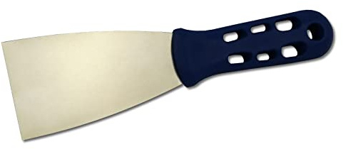 DEWEPRO Gipsspachtel 60 mm aus Edelstahl 0,7 mm – Malerspachtel für Gips, Fugen und Reparaturen – Spachtelwerkzeug mit ergonomischem Kunststoffgriff für Renovierung und Innenausbau