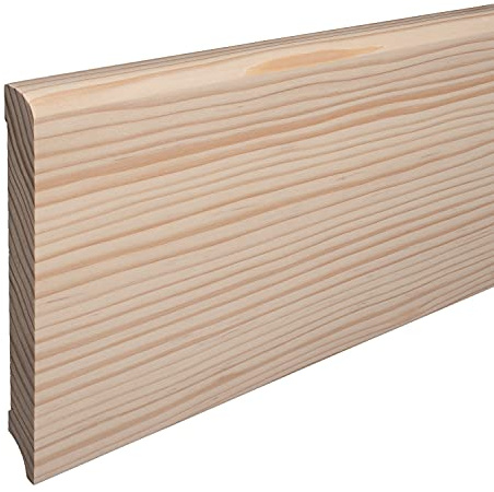 REESE Sockelleiste aus Holz | FICHTE | Massivholz-Fußleisten für Laminat Vinyl Parkettt | Münchener Profil | 150mm | Fichte roh geschliffen