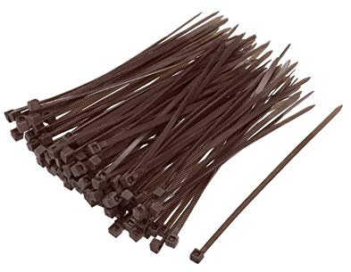 sourcing map Kabelbinder, 100 x 2,5 mm, selbstschließend, Nylon, Braun, 100 Stück