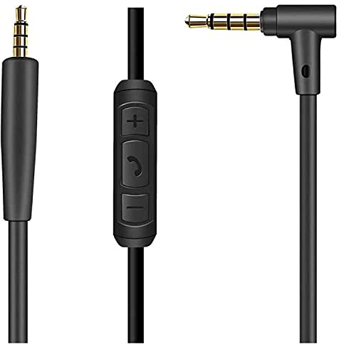 Replacement Audio Cable for Bose 700/700 UC, QuietComfort 25, 35, On-Ear 2, OE2, OE2i - 3.5mm to 2.5mm Headphone Wire With Inline Mic/Remote Control - Black