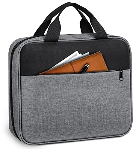 FINPAC Große Bibelhülle Bibelumschlag, Tragen Bibeltasche Bibel Buchumschlag Büchertasche, Kirchentasche, Bibelschutz mit Griff und Reißverschlusstasche für Männer Frauen Vater Kinder, (Grau)