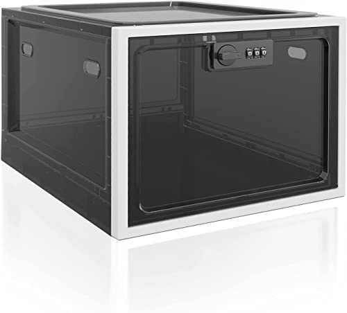 SUKUOS Boîte verrouillable pour médicaments, boîte de rangement verrouillable pour médicaments, nourriture et sécurité domestique - Noir