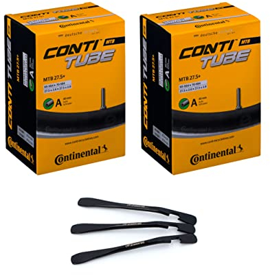 2er Set Continental Fahrradschlauch MTB 27+ Zoll 65/70-584 AV 40mm inklusive 3 MSZweirad Reifenheber