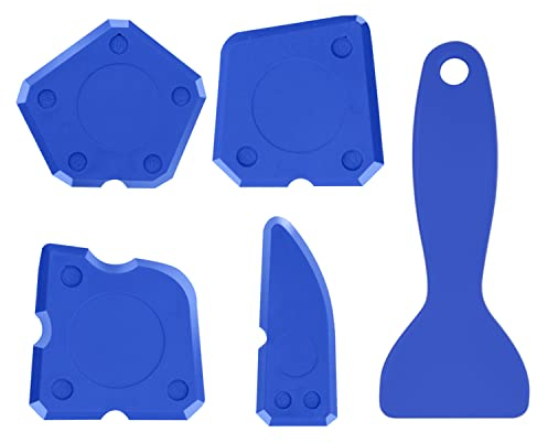 Ensemble d'outils de calfeutrage 4 pièces avec 1 grattoir de nettoyage, outil de calfeutrage en silicone, kit de remplissage de colle à verre, convient pour la cuisine, le sol, le cadre de porte