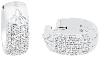 JOOP! Creolen 925 Sterling Silber Damen Ohrschmuck, mit Zirkonia synth., 1,7 cm, Weiß, Kommt in Schmuck Geschenk Box, 2036787