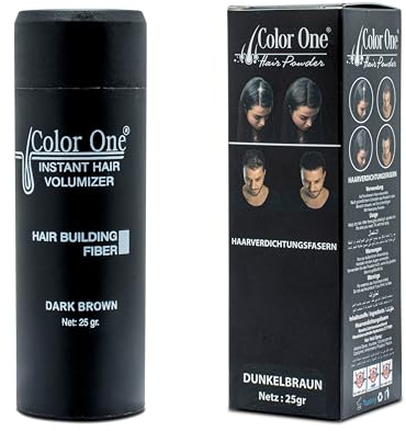 Color One El polvo de raíz actúa al instante y fortalece tus fibras capilares. Color One para espesar el cabello y cabello lleno en cuestión de segundos. (marrón oscuro)