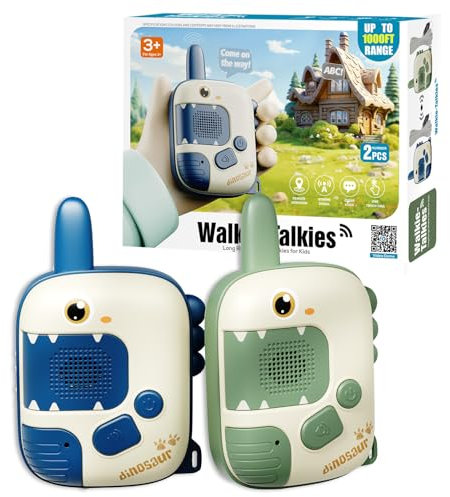 DQMOON Walkie Talkie Kids, Toys for 3-9 Year Old Boys Gifts Dinosaur Toys for Boys Age 4 5 6 Walkie Talkie for Kids Age 3 4 5 Birthday Xmas Gifts Outdoor Sensory Toy Camping Accessories Dinosaur