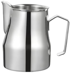 Supercap - Pichet à mousse de lait noir avec marques de mesure | Pichet à lait professionnel en acier inoxydable | Accessoires pour machine à expresso (700mL silver)