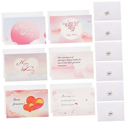 HONMEET Hochzeitskarten Mit Umschlag Segenskarten Für Hochzeitseinladungen Romantische Karten Für Braut Und Bräutigam Hochzeitsgrußkartenpaket