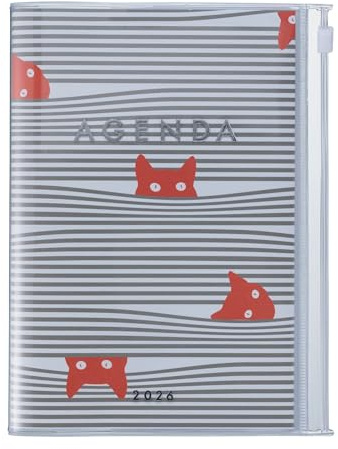 MARK'S 2025/26 Taschenkalender, A6 Cats, Gray: Von September 2025 bis Dezember 2026