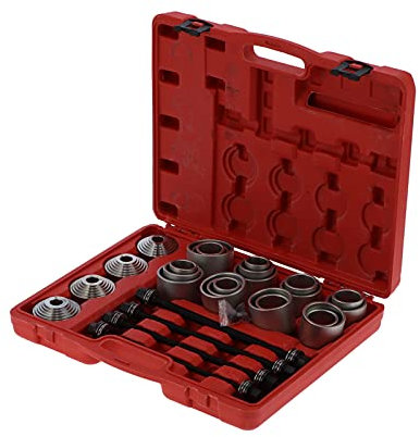ZUYNPOQ Kit, 28 Pezzi Kit Manicotto pressa a trazione Rimuovi boccole Cuscinetti boccole Guarnizioni Acciaio al Carbonio Professionale