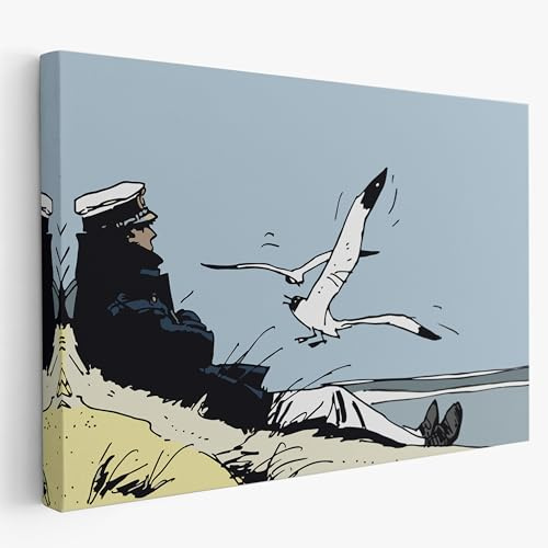 Artis Laboratory Poster Corto Maltese sul Mare 100x150 - Stampa su Tela Riproduzione Artistica SENZA CORNICE, Quadri Moderni Soggiorno, Arredo Casa Ufficio, Eco-Friendly, Made in Italy