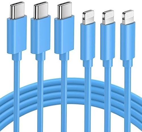 GlobaLink Cavo USB C Lightning 3Pezzi 2M,Cavo USB C iPhone (MFi Certificato) Cavo iPhone 12 Ricarica Rapida Compatibile con iPhone 12PRO/SE2020/11ProMAX/X/XR/XS/8,iPad PRO 10.5/Air3/mini5-Blu