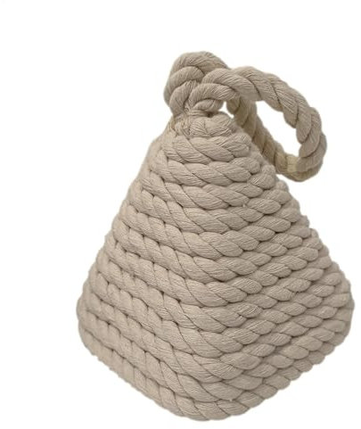 Weighted Door Stopper - Rope Knot Door Stop | Linen Yarn Door Stopper | Rope Knot Cotton Door Stop with Handle | Weighted Interior Doorstop for Window Wedge Bookend Dog Toy, Blocker Keeps Door Open