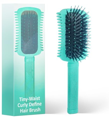 Waabose 2025 Verbesserte Curly Hair Brush, haarbürste locken, Vielseitig Lockenbürste, Curl Defining Brush, Locken Bürste für Frauen lockiges Haar, Haarpflege (Grün)