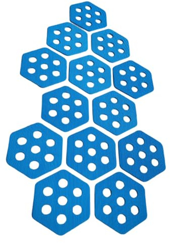 MotiveTech 12 Stück Surfboard Mat Grip, Surfbrett Grip Pad, Surfboard Traction Deck Pad, Anti-Rutsch-Surfpads Yatch Deck Pad, Selbstklebendes Tailpad Deck Grip für Skimboards Paddleboards