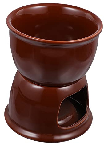IWOWHERO Pot à Fondue Céramique pour Chocolat et Fromage Chauffe Plat Bougie Set Multifonction pour Maison et Restaurant pour Chocolat Fondant Fromage et Tapas