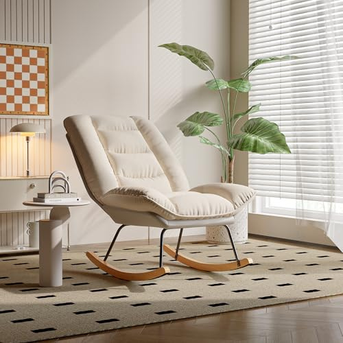 Caluself Sillón reclinable de lectura para salón o dormitorio – Sillón reclinable con mecanismo de balancín