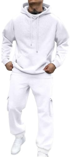 Jogginganzug Herren Trainingsanzug Sport Hoodie Und Jogginghose Set Sportanzug 2 Teiliges Jogging Anzug Tracksuit Atmungsaktiv Fitness Kleidung Männer Laufanzug Freizeitanzug Hausanzug